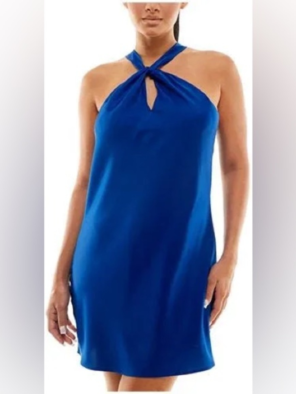 JOLT Women's Satin Halter-Neck Sleeveless Mini Dress size XL